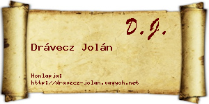 Drávecz Jolán névjegykártya